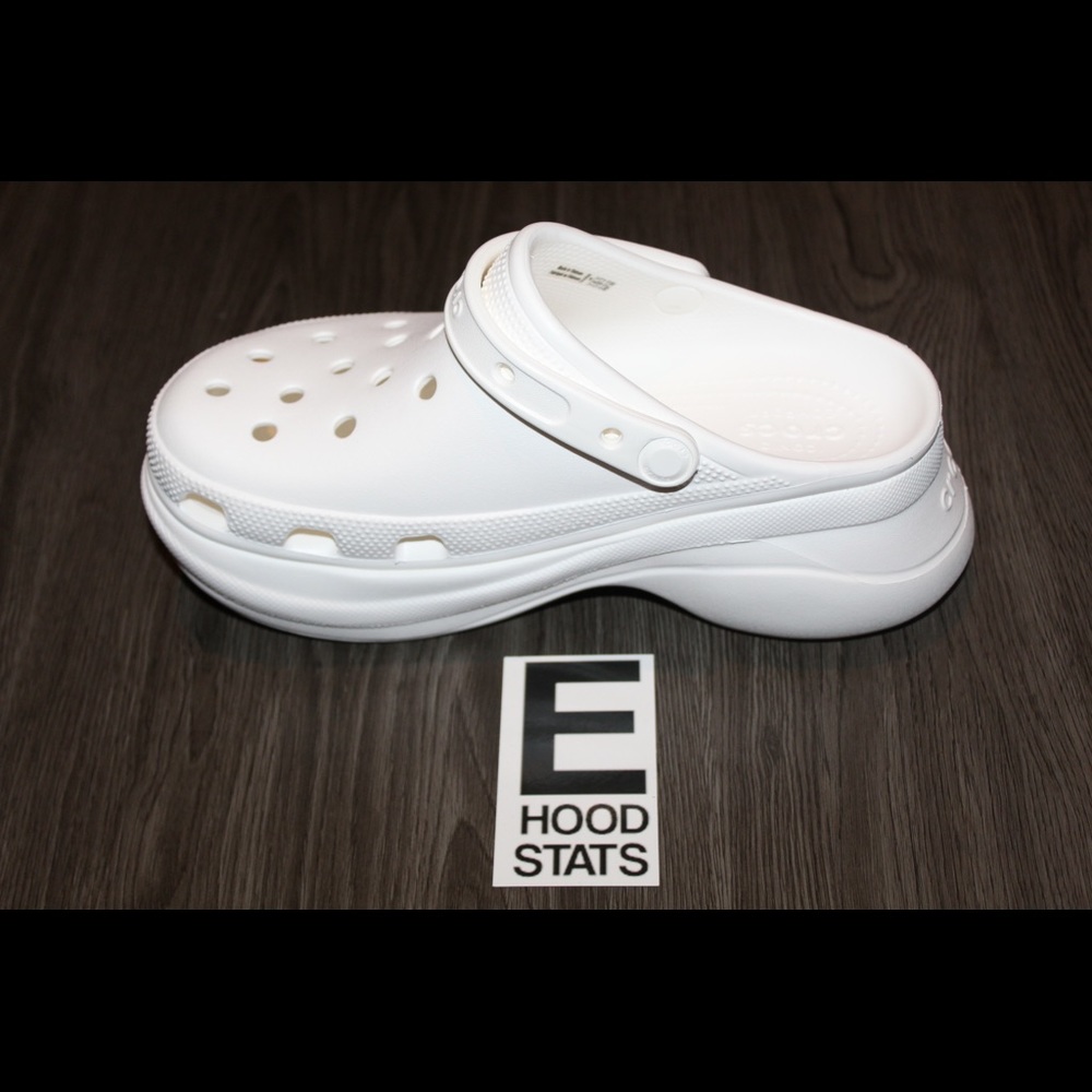 ❌S⭕️LD❌Classic Bae White Platform Crocs Clog Womens Size 8 - Picture 9 of 14